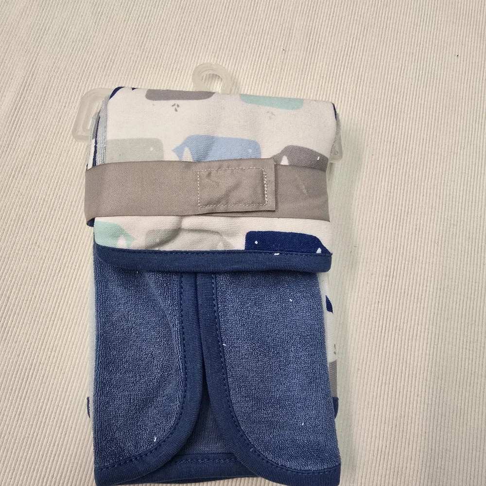 Cloud Island Baby Lightweight French Terry Washcloths,Blue Whale Pattern(6-Pack)